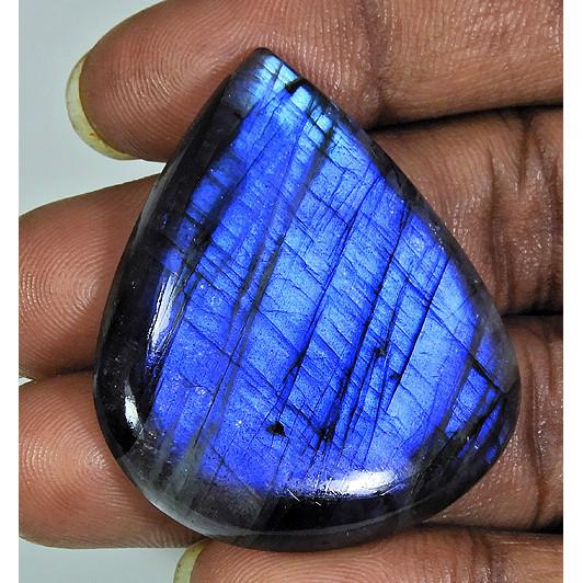 

35X40X06mm Natural Peacock Blue Labradorite Pear Cabochon Loose Gemstone BK-28