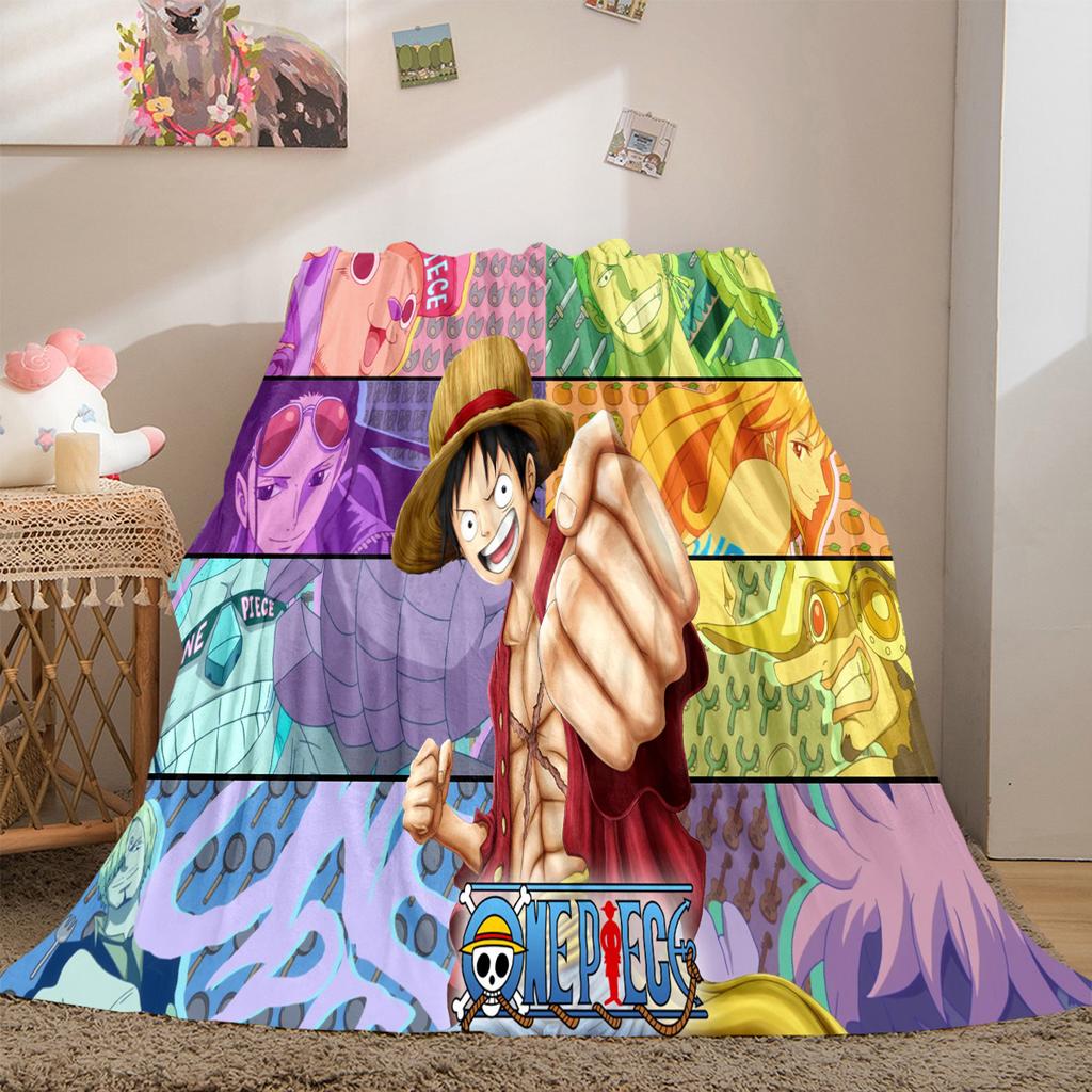 Starring the classic Japanese cartoon ONE PIECE Monkey D. Luffy blanket soft home furnishing nap decoration four seasons warm Sherpa blanket U10