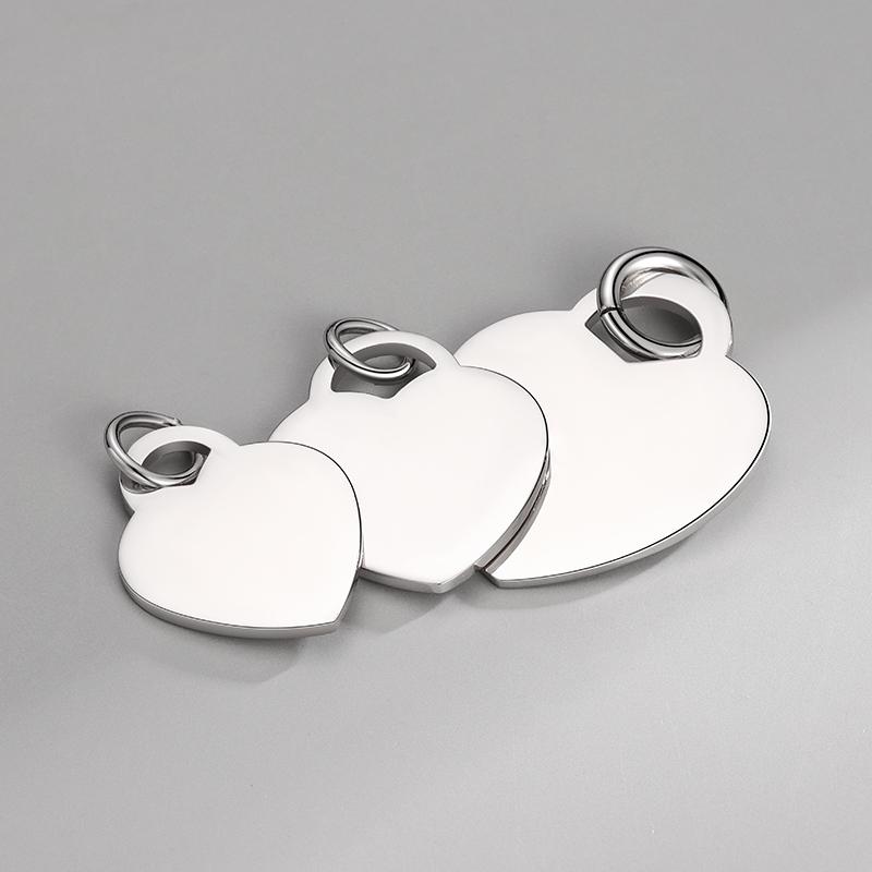 High Quality 925 Sterling Silver Hear Peach Shaped Pendant Coin for Necklace Bracelet Charm DIY logo