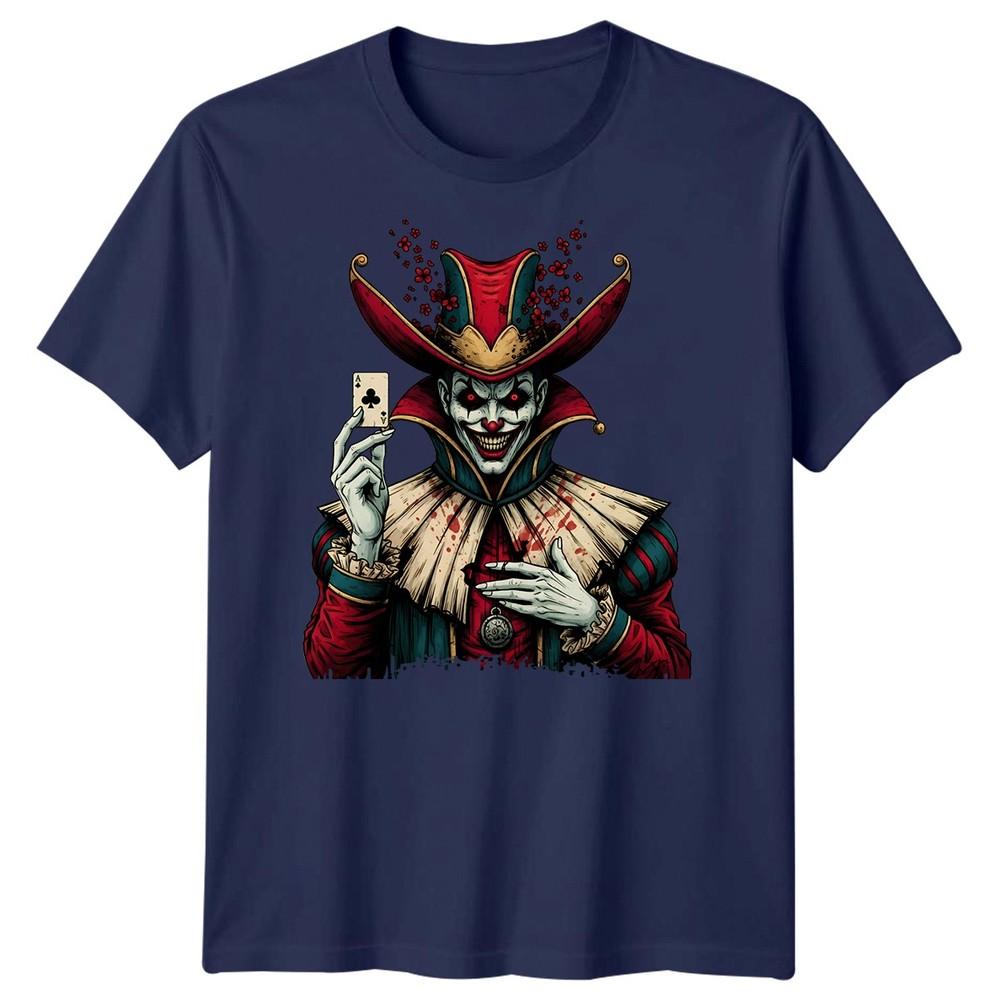 Jester Dark Clown Horror Unisexs Tshirt Ace Clubs Card