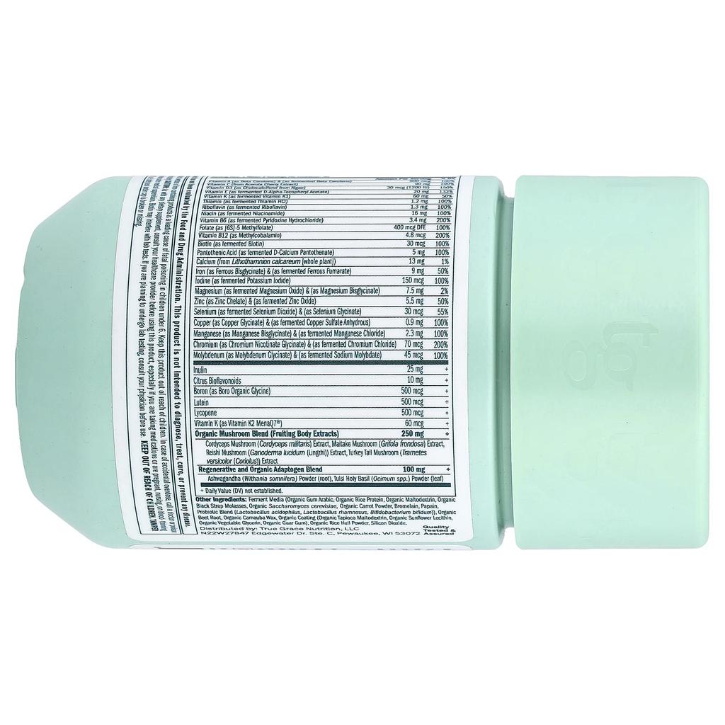 True Grace, Ein tägliches Frauen-Multivitamin, Vegan, 30 Tabletten