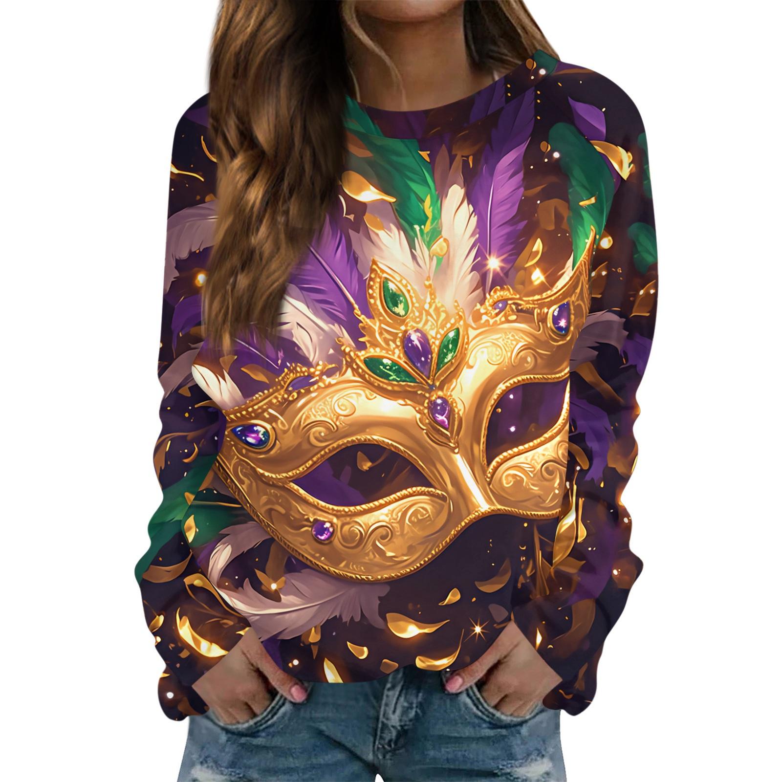 

Round Neck Long Sleeve Sweatshirts For Women Print Graphic Top Casual Basic Tops Pullover XL жовтий