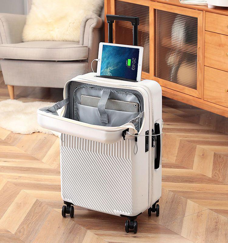 Front Opening Password Carry-On Suitcase for Female Students - Stylish and High-Value
