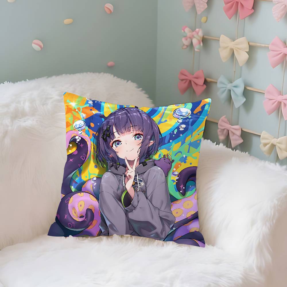 Hololive Cartoon Pillow Case Throw Pillow Cover Nordic Vintage Style Cushion Covers Home Living Room Sofa Couch Seat