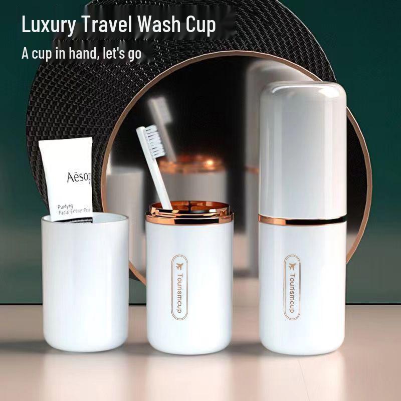 Portable Toothbrush & Toothpaste Storage Set - Travel Tooth Mug with Holder