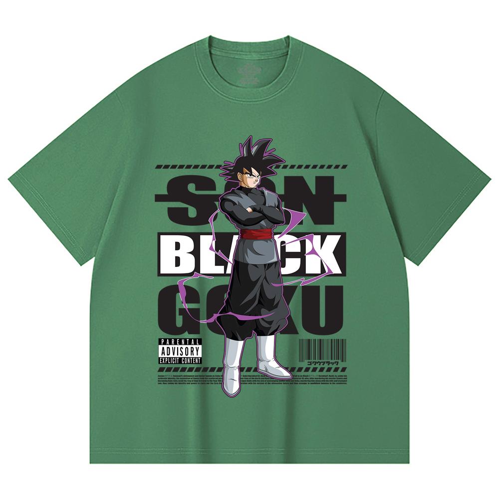 230 Gsm 100% Cotton Dragon Ball V16 Black Goku Print Unisex Heavy Cotton T Shirt