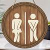 Lustiges Toilettenschild, rundes hängendes Holzschild, 2D flache Holzdekoration für Toilettentüren