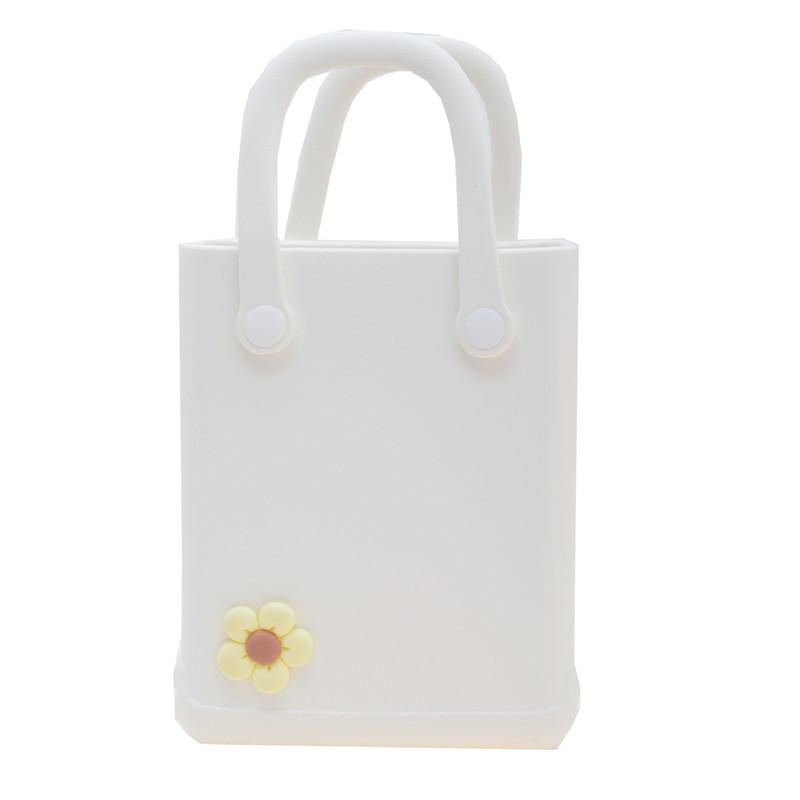 Eva Jelly Bag Diy Hole Bag Cute Flower Accessories Summer Beach Vacation Bag Simple Portable Women'S Bag