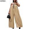 Women Summer Strapless Casual Long Holiday Jumpsuits Overalls