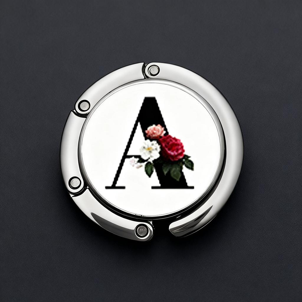 Foldable Bag Hanger Hook Purse Hook Handbag Hanger Table Hook Holder With Personalized Letter A-Z, Portable Table Hook For Women