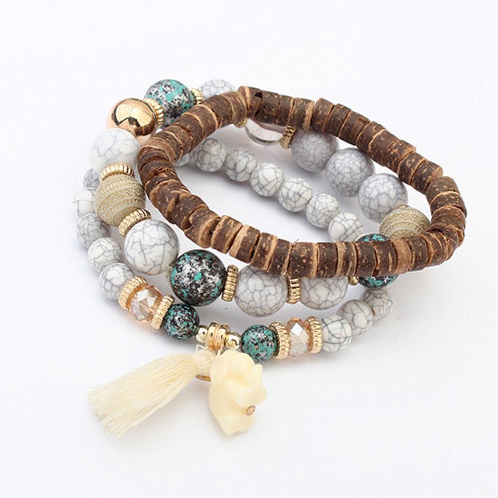 Women Multilayer Beads Bead Bracelets Florid Cool Multicolor Bracelet