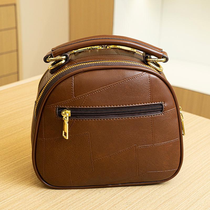 Mini Bags Retro Single Shoulder Crossbody Bags  Patchwork Leather Small Square Bags  Fashionable Handbags  Small Round Bags