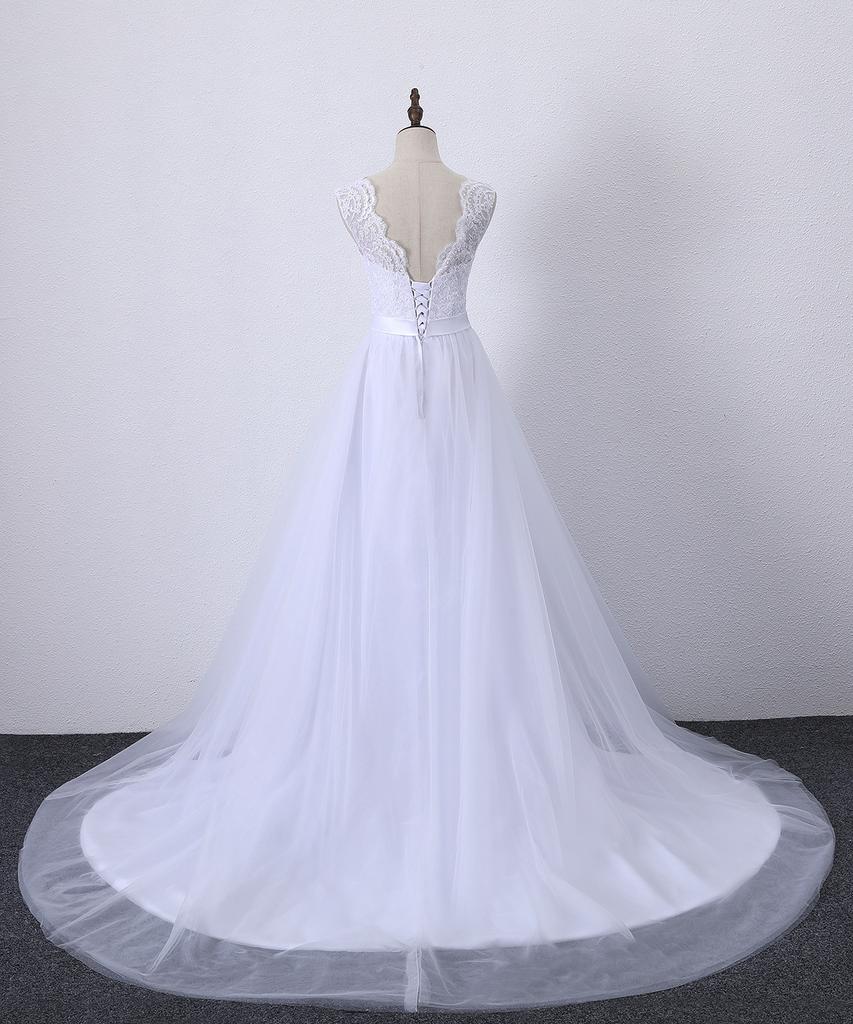 Wedding Bride   New Overseas Warehouse Wedding Party White Banquet Lace Bridesmaids Travel Wedding Dress