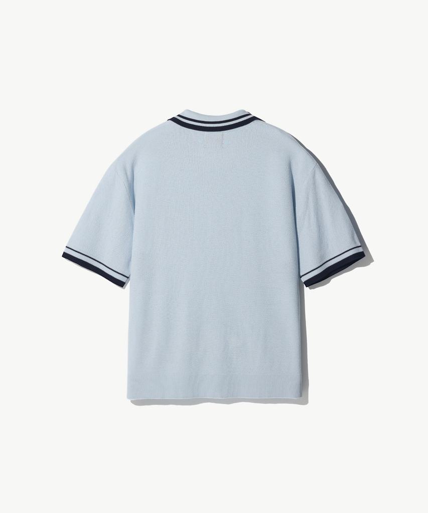 STCO Diems Contrast Tip Open Collar Knit Blue (Oversized)_Lktwb62Osl