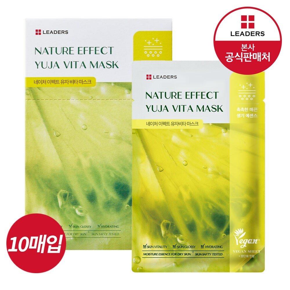 leaders nature effect yuzavita mask 10 sheets