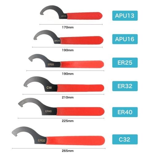 Winova Hook Wrench, 6-Piece Set for Vehicle Height Adjustment, C-Spanner, Durable Steel Pin Spanner, Multi-Purpose Wrench Set