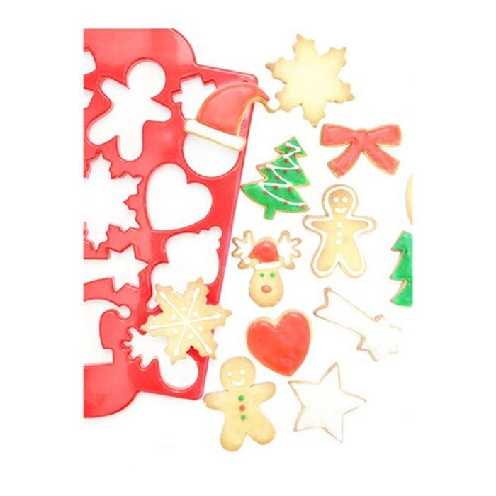 Cookie Cutter Plate - Scrapcooking - 2070 - Christmas - Multicolored - 12 Different Cookies