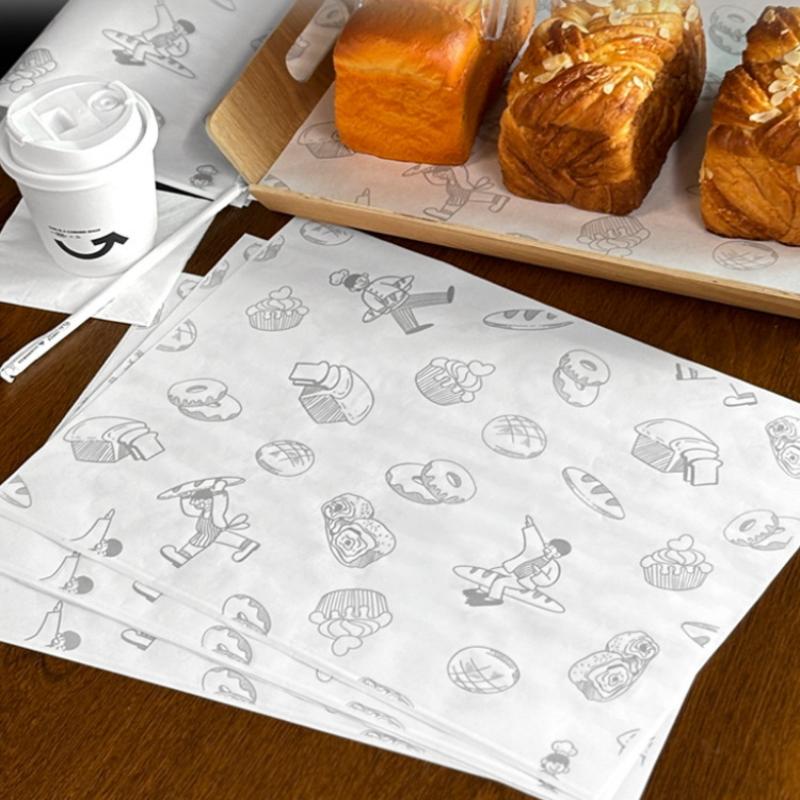 500Pcs Oil-Absorbing Kitchen Oil-Proof Wax Paper Fries Fried Chicken Oil-Absorbing Paper Bread Bake Separating Pad Paper