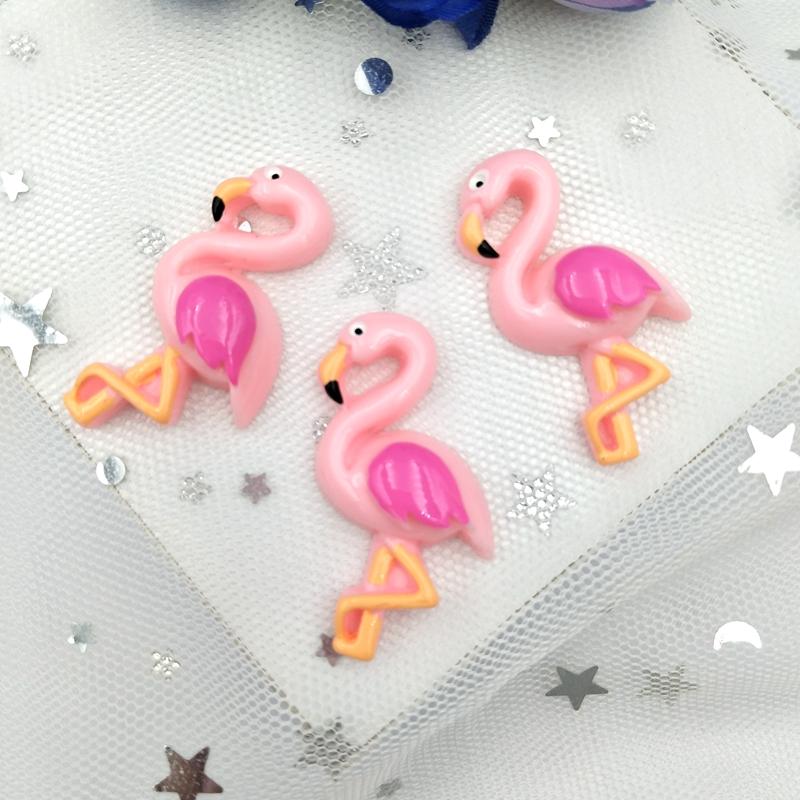 10 PZ Kawaii Resina Cartone Animato Animale Fenicottero Flatback Abbellimento Artigianato Figurine per Decorazione Casa Mini Figure