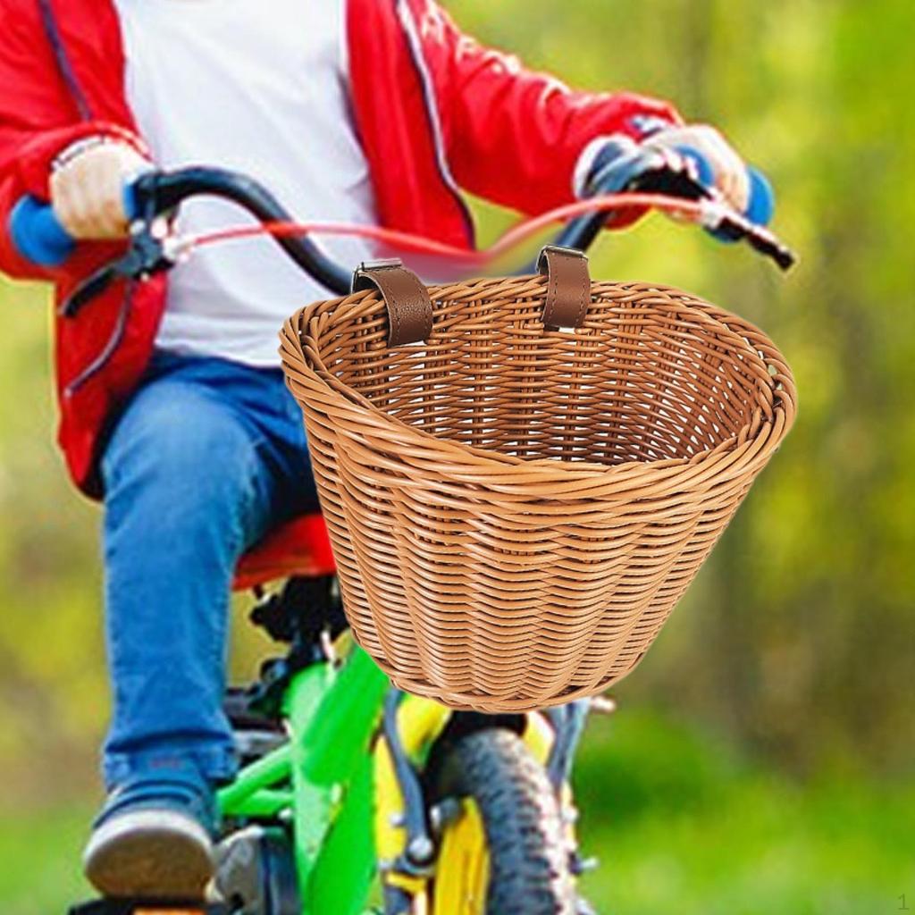 Kids Bike Basket Carrier Basket, Cycling Accessories, Vintage Front Basketry Child