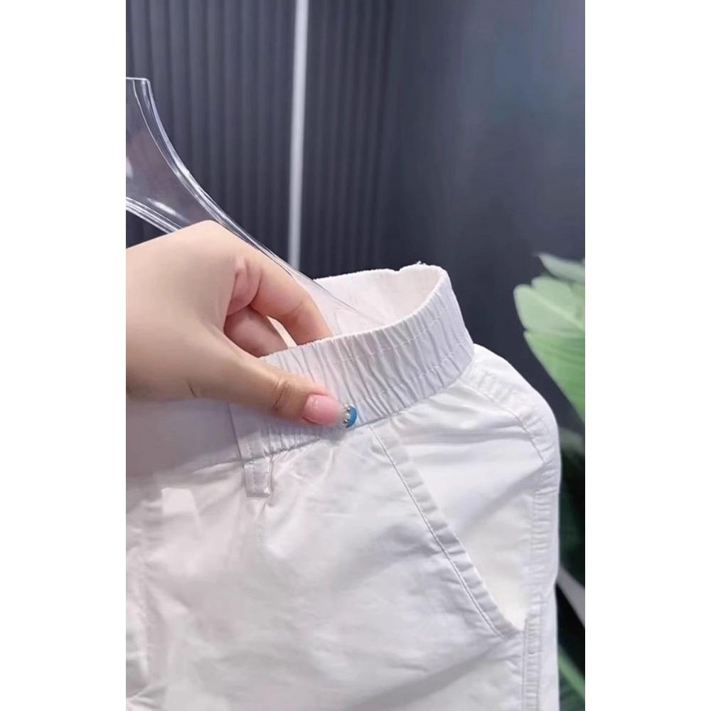 Summer Fashion Versatile Solid Color Simple Casual Pants Thin Fit Straight Leg Youth Shorts