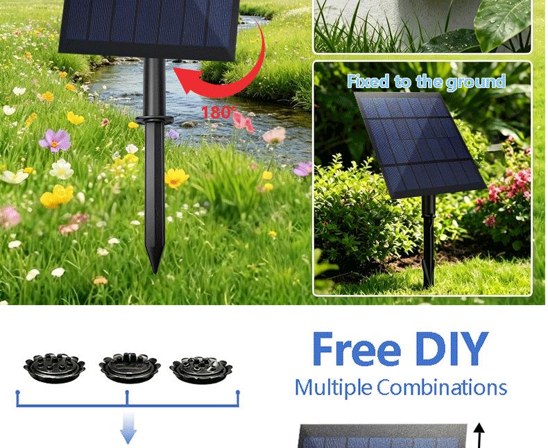 Solar-Powered Floating Garden Fountain and Light