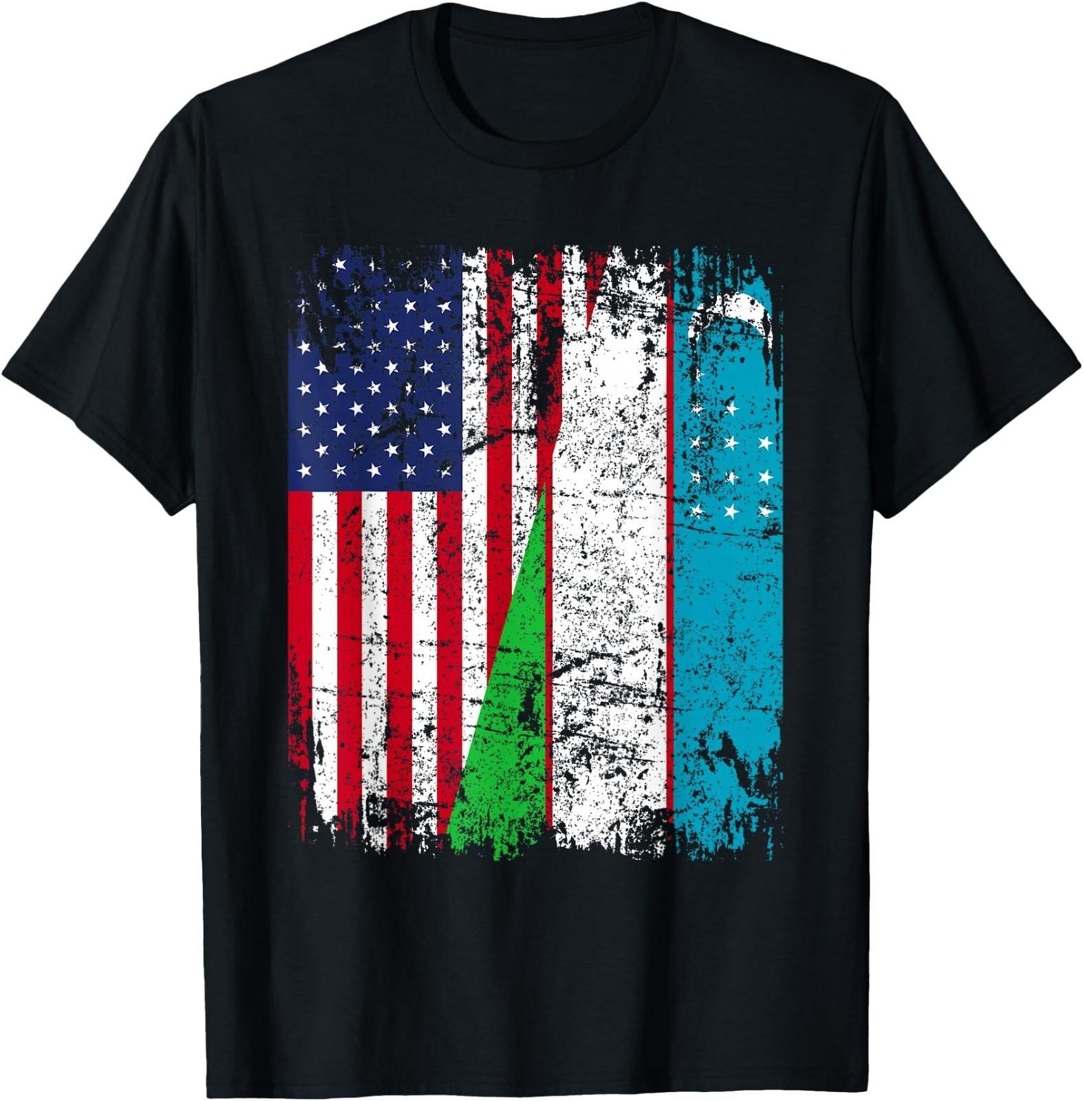 UZBEK American Flag UZBEKISTAN T- Unisex T-Shirt S