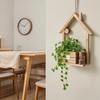 Boho Wall Decor for Living Room Wooden Planter, Creative Hanging Flower Pot Basket Indoor Plants Decorative Faux Flowers, Rustic Balcony Decoration