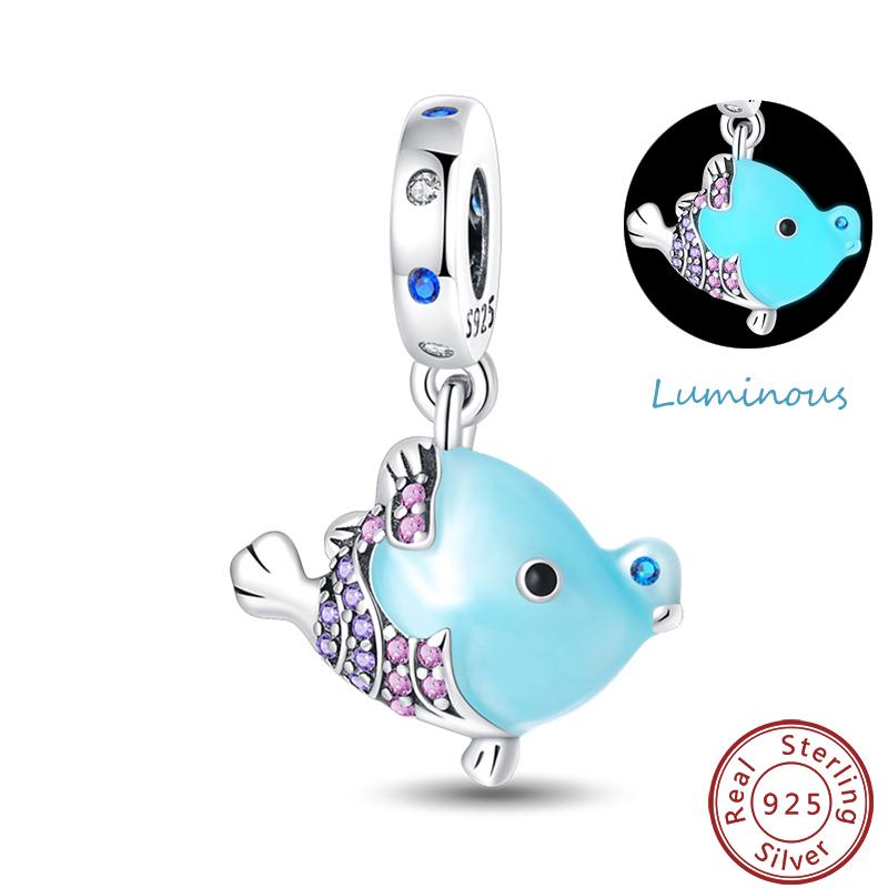 Luminous Ocean Series Copper Dolphin Turtle Octopus Charms Beads 3Mm Diy Fine Jewelry Gifts Making