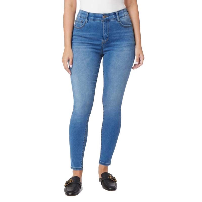 

C19 Slim Fit Slim Looking Export plus Size Chubby Girl Jeans Light blue big flaw 2