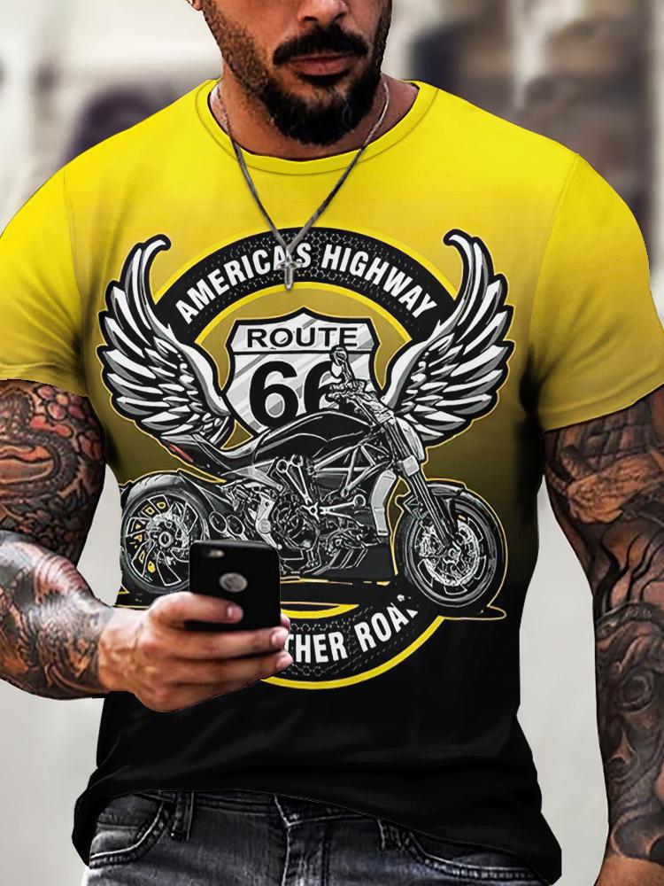 Vintage Street Exploration 3D-gedrucktes Herren-T-Shirt Neues Trend-T-Shirt Vintage Locker Sommer Rundhals Kurzarm Unisex-Oberteil