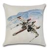 Star Plane Fighter Beige Linen Cushion Cover decorative Home Sofa Car Chair Seat Friend room office Kids gift