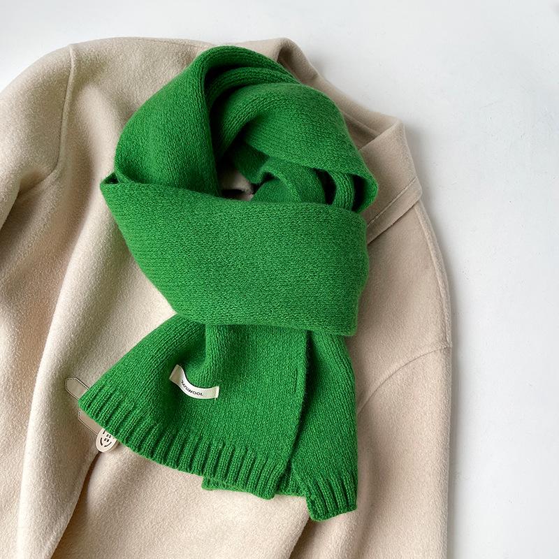 100% Pure Australian Wool Scarf Knitted Warm Neck Warmer For Men And Women New Style Solid Color Versatile Winter Accessory