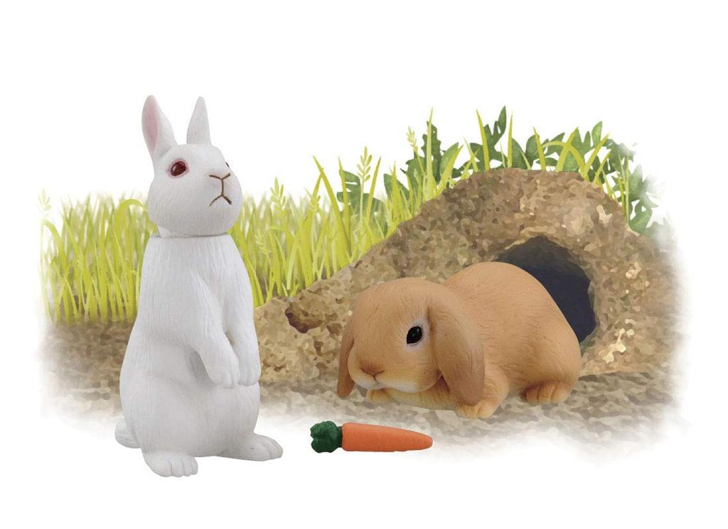 TAKARA TOMY Rabbit White Species Lop Animal Dinosaur Realistic Moving Figure Toy Ages 3 and Up Passes Toy Safety Standards ST Mark Certification ANIA