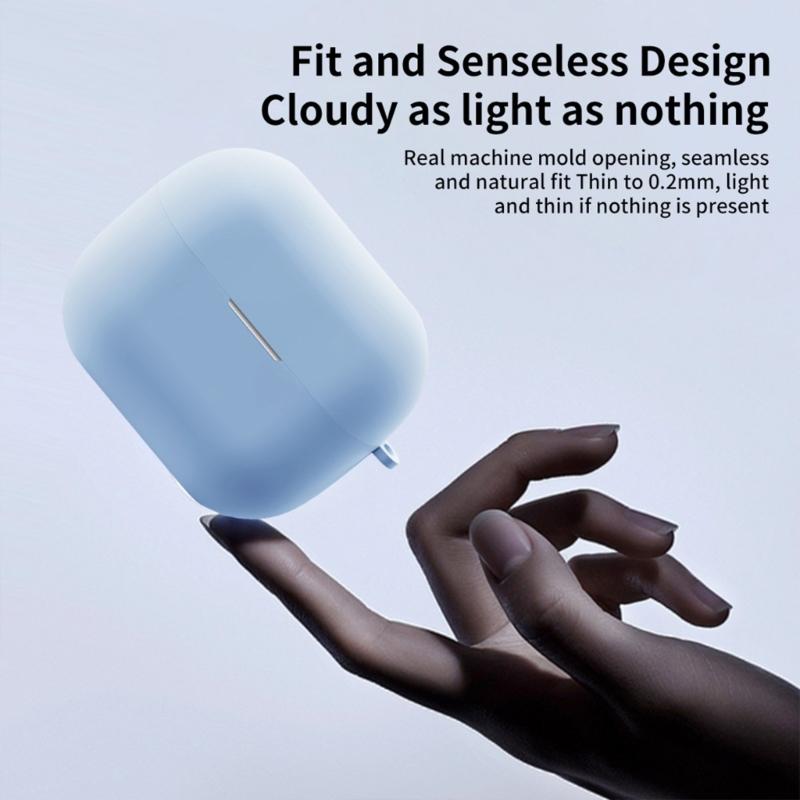 Silicone Cover with Carabiner Protective Wireless Charging Headphone Wireless Earphone Accessories for Buds 3 Men Women