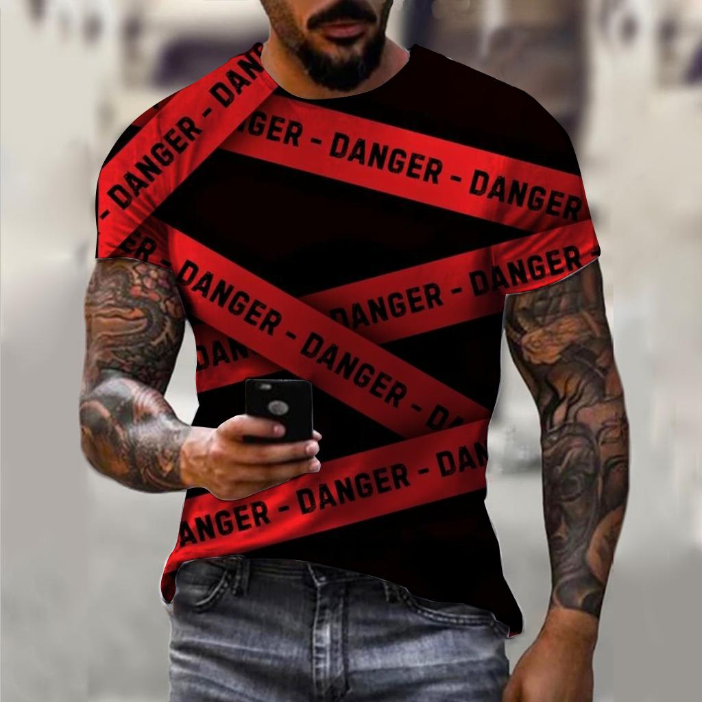 Striped T-shirt Men's T-shirt Men's Pattern T-shirt 3D Full Print Summer Short Sleeve Top