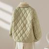 Spleißen Einfache Baumwolle Kurze Baumwolljacke Winter Damenbekleidung Kontrastfarbe Warmer Baumwollmantel