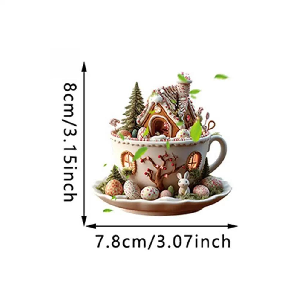 Christmas Coffee Cup Ornaments Coffee Mug Decorative Tree Hanging 2025 Xmas Navidad 2026 New Year Easter Bunny Party Supplies