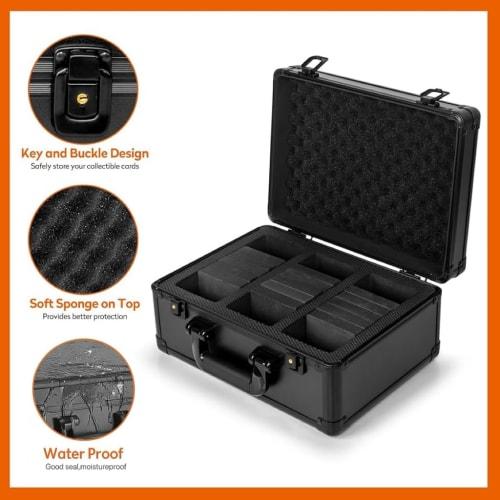 Caseland PSA BGS Certified Trading Card Attache Case/Storage Box, Aluminum, Dustproof and Moisture-Resistant, Easy to Carry (2 Slots)