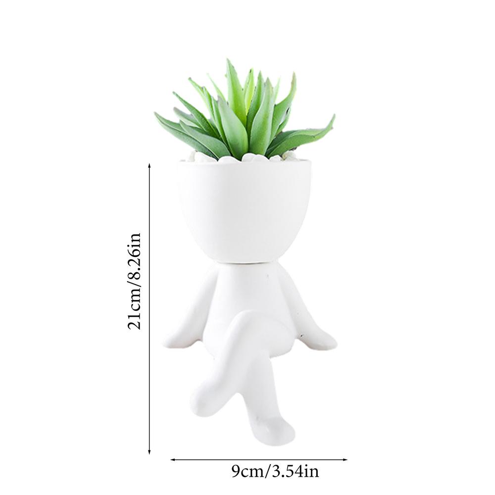 Фигурка Ваза для Цветов Маленькая Фигурка Керамическая Креативная Настольная Ваза для Цветов Ваза Форма Человеческого Тела Маленький Горшок для Суккулентов БЕЗ Растения