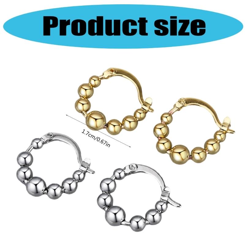 Elegant Movable Bead Earrings Small Beads Hoop Earrings Present for Women Perfect for Daily Wear and Special Occasions
