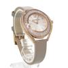 Used Like new Swarovski Crystal Line Aura SS Leather White Quartz Watch 0609 SWAROVSKI
