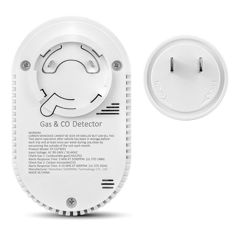 Yieryi 4-In-1 Gas CO Alarm Detector With Temperature Humidity LCD Display For Home RV Apartment Villa Smart Sensor EU/US Plug