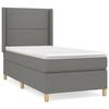3131866 vidaXL Lit à sommier tapissier avec matelas Gris foncé 80x200 cm Tissu