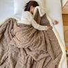 Lamb wool blanket Scottish style plaid printed nap blanket, autumn and winter office lunch break air conditioner blanket