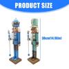 Christmas Themed 38Cm Tall Wood Carving Coastal Nutcrackers King Statue Beach Parties Home Decors Centerpieces Ornament