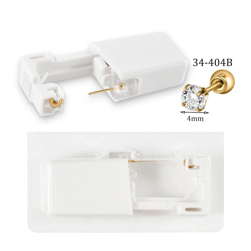Easy To Use 24K Gold Plated Different Crystal Safe Ball Ear Piercing Gun Kit Disposable Disinfect Earring Piercer Machine Studs