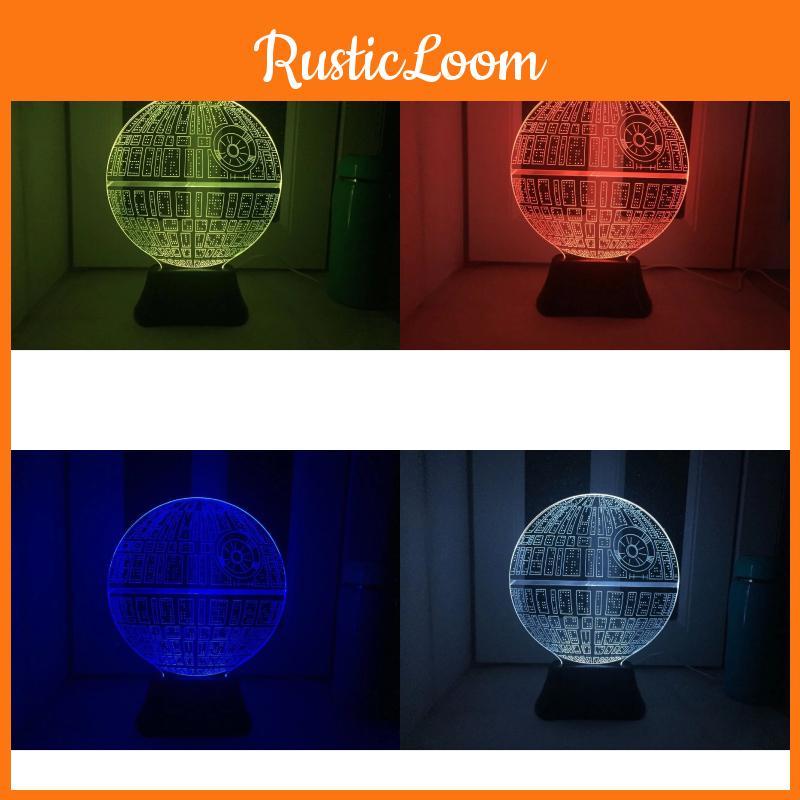 Star Wars Death Star 3d Led Night Light With Touch Control For Bedroom Decor