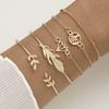 5Pcs/Set New Silver Color Multilayer Interlocking Hearts Bracelet Retro Bangle For Women Fine Fashion Jewelry Wedding Party Gift