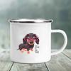 Emaille-Tasse mit Aufdruck „I Love Dackel“, kreatives Glas, für Kaffee, Getränke, Dessert, Milch, Tasse, Glas, Vintage, beheizbarer Griff, Trinkgeschirr, Geschenke